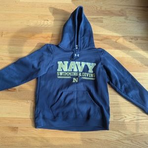 Under Armour Blue Pullover Hoodie with Text
